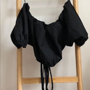 Balloon Sleeve Crop Top